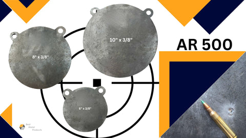 AR500 Steel Gong Shooting Target 3/8" – 6", 8",  10" Round – 2-Hole