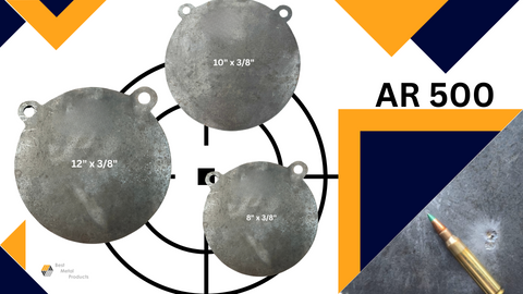 AR500 Steel Gong Shooting Target 3/8" – 8",  10",  12" Round – 2-Hole