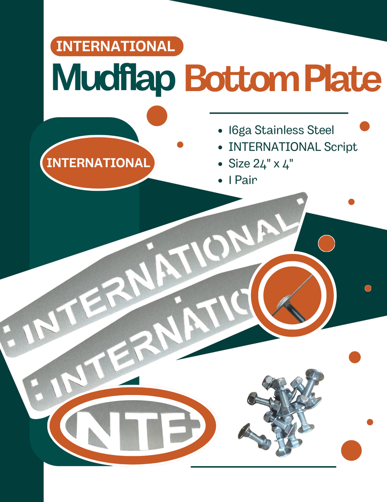 Stainless Steel Mud Flap Plates with International Script 0600309