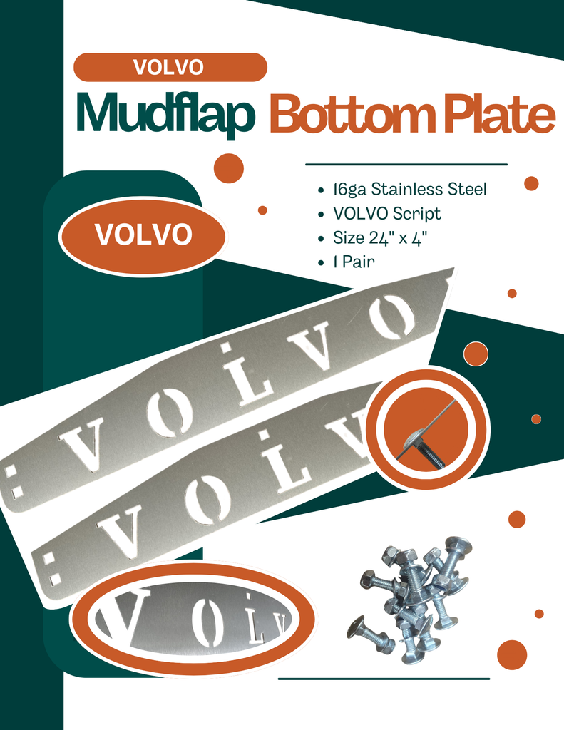 Stainless Steel Mud Flap Plates with Volvo Script 0600310