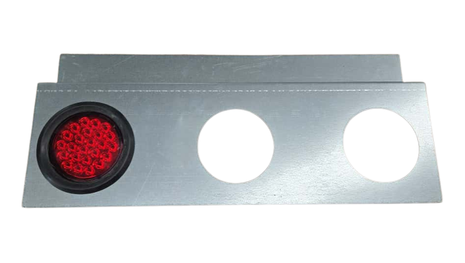 3-Light Galvanized Steel Trailer Center Light Panel – Universal Mount for 4" Round Lights 1000800