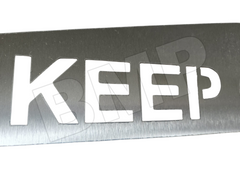 Stainless Steel Mud Flap Plates with KEEP ON TRUCKIN Script 0600306