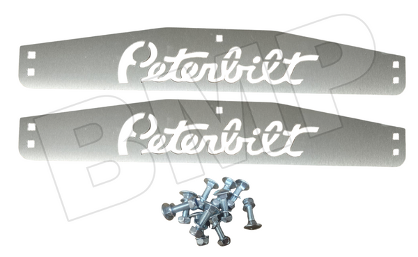 PETERBILT Script Stainless Steel Mud Flap Bottom Plate – Fits 24