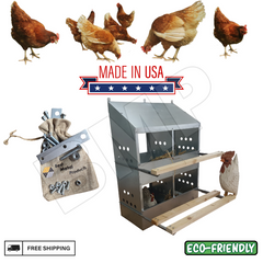 4-Hole Heavy Duty Chicken Nesting Box – Galvanized Steel – Made in the USA - 0300111