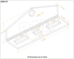 Universal Zero Turn Mower Trailer/Tow Hitch 2.75"/6" mt - 3/4" Pin Hole (BH) 0900151