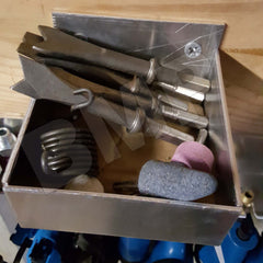 ALUMINUM RAG IN THE BOX DISPENSER with tools inside