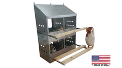 4-Hole Heavy Duty Chicken Nesting Box – Galvanized Steel – Made in the USA - 0300111