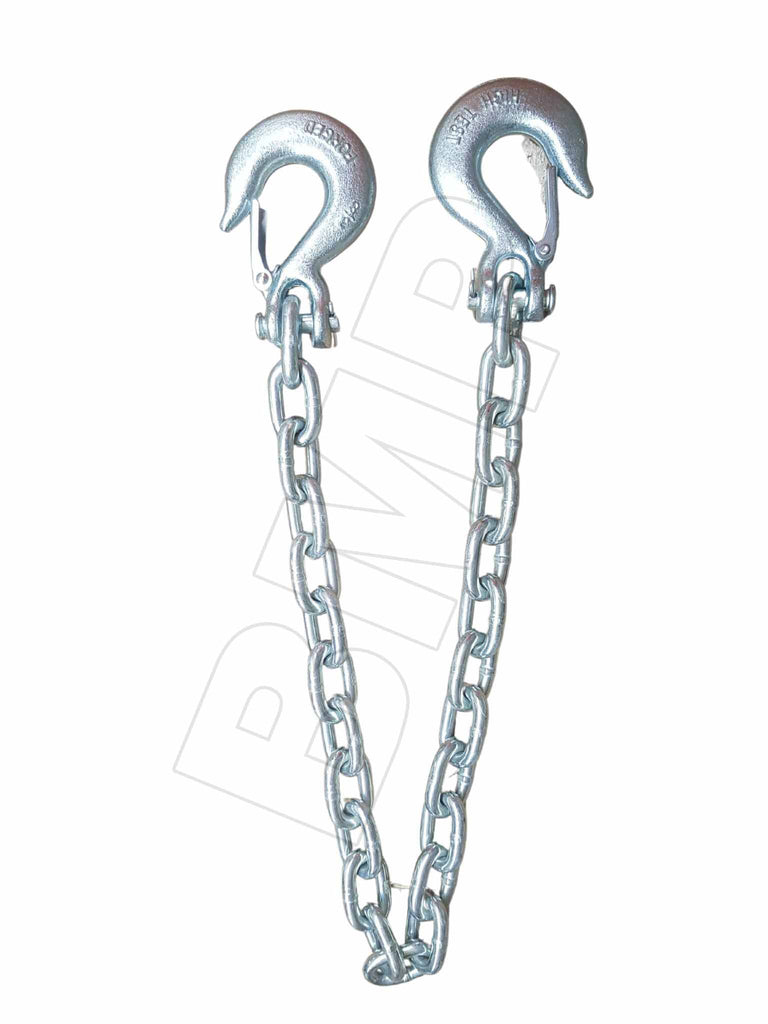 2´ SAFETY CHAIN WITH 2 x  3/8" SLIP HOOK W/CLIP - 0900173