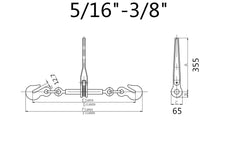 5/16“ – 3/8“ Chain Ratchetinng Load Binder Boomer measurements