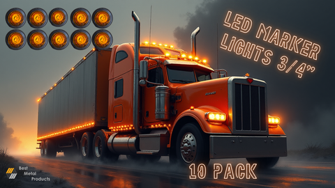 Amber ¾" LED Marker Light – J-54-A, SH-10759 – Waterproof 12V Clearance Light- 1500705
