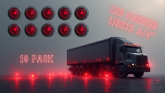 Red ¾" LED Marker Light - J-53-R, SH-10609 - Waterproof, 2-Wire Pigtail 1500701