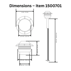 Red ¾" LED Marker Light - J-53-R, SH-10609 - Waterproof, 2-Wire Pigtail 1500701