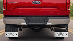 Mudflap Bottom Plate – 16 Gauge Brushed Stainless Steel – 12" x 3.94" with Ford Script 0600312