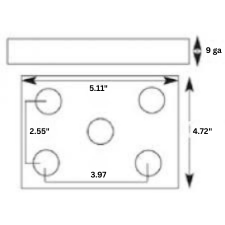 SQUARE M14 U-BOLT KIT  2 1/16" x 9/16" x 4 3/4" - RAW STEEL - 1000306