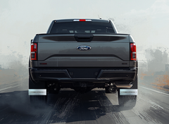 Mudflap Bottom Plate – 16 Gauge Brushed Stainless Steel – 12" x 3.94" with Powerstroke Script 0600316