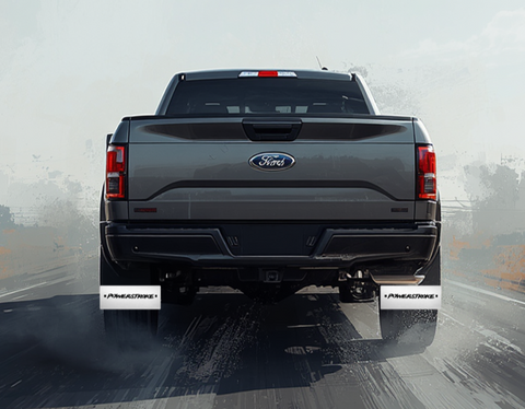 Mudflap Bottom Plate – 16 Gauge Brushed Stainless Steel – 12" x 3.94" with Powerstroke Script 0600315