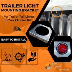 Trailer Light Mounting Bracket – 14-Gauge Aluminum Bracket for 2" Round Trailer Tail Lights 1000506