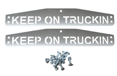 Stainless Steel Mud Flap Plates with KEEP ON TRUCKIN Script 0600306