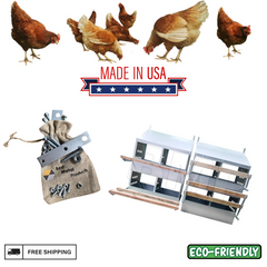Heavy Duty 8-Hole Chicken Nesting Box – (Set of 2 - 4-Hole Houses) – Made in USA - 0300111-2