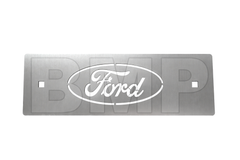 Mudflap Bottom Plate – 16 Gauge Brushed Stainless Steel – 12" x 3.94" with Ford Script 0600312