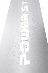 Mudflap Bottom Plate – 16 Gauge Brushed Stainless Steel – 12" x 3.94" with Powerstroke Script 0600316