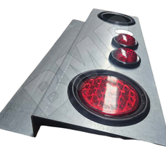 5-Light Galvanized Steel Trailer Center Light Panel – Universal Mount Round Lights 1000800