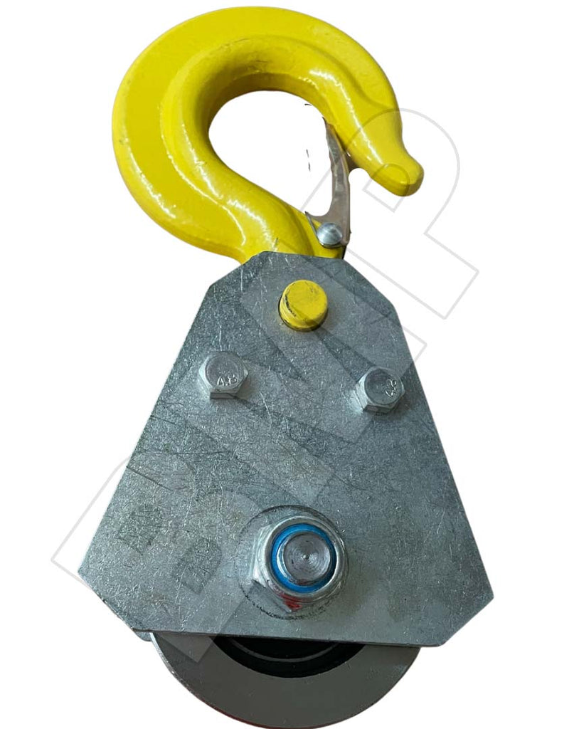 2 Ton Snatch Block with Hook and Safty Latch for 1/2" Wire Rope