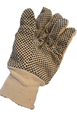 White Cotton Gloves with Black Dots – Size XL – Work & Garden Grip Gloves - 1500231