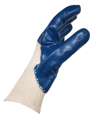 Blue Fully Coated Nitrile Work Gloves Size L Heavy-Duty- 1500204