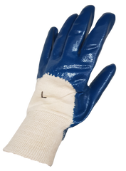Blue Fully Coated Nitrile Work Gloves Size L Heavy-Duty- 1500204