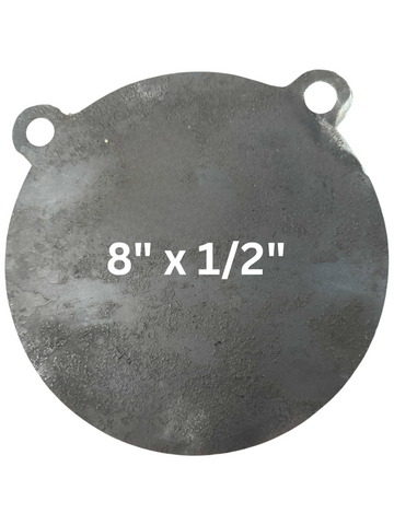 AR500 Steel Gong Shooting Target 1/2" – 8" Round – 2-Hole