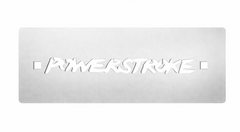 Mudflap Bottom Plate – 16 Gauge Brushed Stainless Steel – 12" x 3.94" with Powerstroke Script 0600315