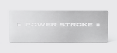 Mudflap Bottom Plate – 16 Gauge Brushed Stainless Steel – 12" x 3.94" with Powerstroke Script 0600316