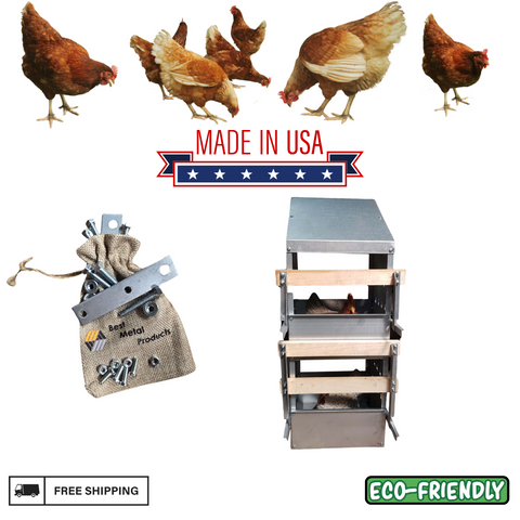 Heavy Duty 2-Hole Chicken Nesting Box – Made in the USA - Galvanized Steel - 0300114
