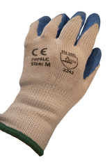 Latex-Coated Grip Work Gloves – Size M – Durable Blue Palm Safety Gloves - 1500238