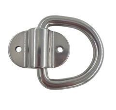 3/8" STAINLESS STEEL D RING WITH BOLT ON BRACKET 1000206