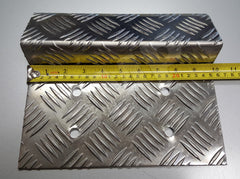 SINGLE DIAMOND PLATE ALUMINUM LOADING RAMP END KIT measurements