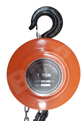 1 Ton Chain Hoist Block w.Hook Winch Manual Lift Puller 2 Meter Lift Tools orange 