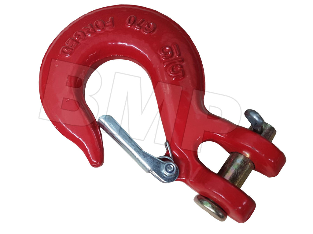 Red 5/16" SLIP HOOK WITH SAFETY CLIP