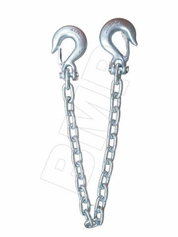 2´ SAFETY CHAIN WITH 2 x  3/8" SLIP HOOK W/CLIP 0900173
